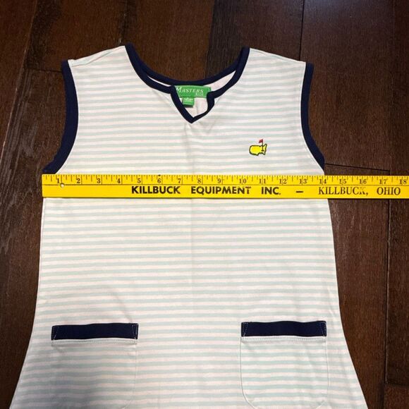Masters golf kids dress girls size large 10/12 striped sleeveless country club p - Picture 5 of 7